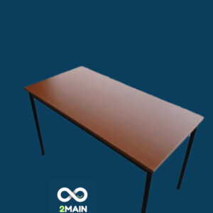 TABLE BOIS FONCE ARMATURE GRISE DIM 75 x 130 x 65