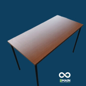 TABLE BOIS FONCE ARMATURE NOIR DIM 70 x 140 x 75