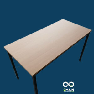 TABLE BOIS CLAIR ARMATURE NOIR DIM 60 x 120 x 75