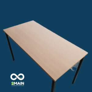 TABLE BOIS CLAIR ARMATURE NOIR DIM 60 x 120 x 75