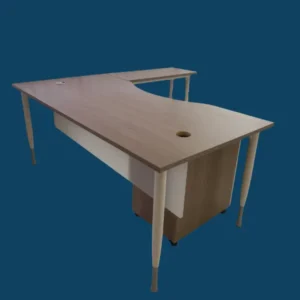 Bureau bois chêne royal 180x90x75 Retour: 100x40x75