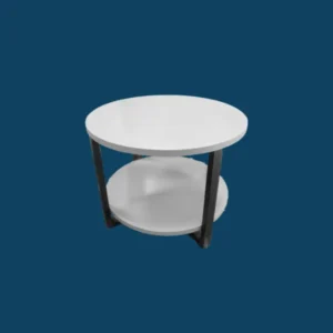 TABLE BASSE ACCUEIL DOUBLE PLATEAU GRIS D60 H45