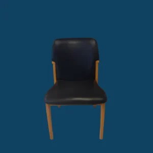 CHAISE VISITEUR BOIS & CUIR 49X50X85