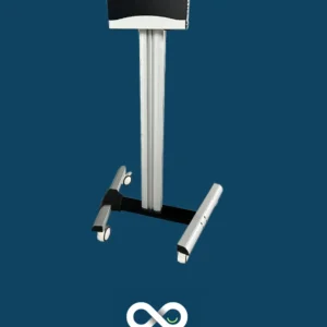 SUPPORT SUR ROULETTES POUR ÉCRAN TV . Dim H 172 CM