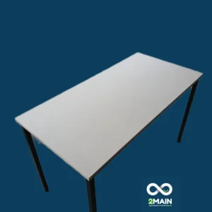 TABLE PLATEAU GRIS ARMATURE NOIR DIM 60 x 120 x 75
