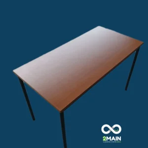 TABLE BOIS FONCE ARMATURE NOIR DIM 70 x 140 x 75