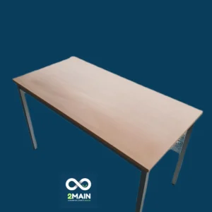 TABLE BOIS CLAIR ARMATURE GRISE DIM 70 x 140 x 75