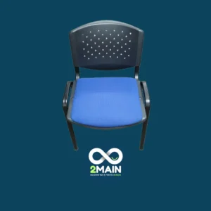 CHAISE VISITEUR BLEU PIEDS NOIRS