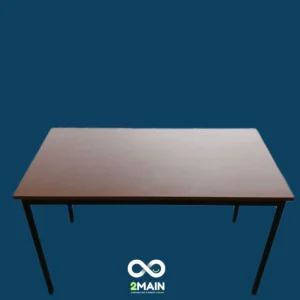 TABLE BOIS FONCE ARMATURE GRISE DIM 75 x 120 x 60